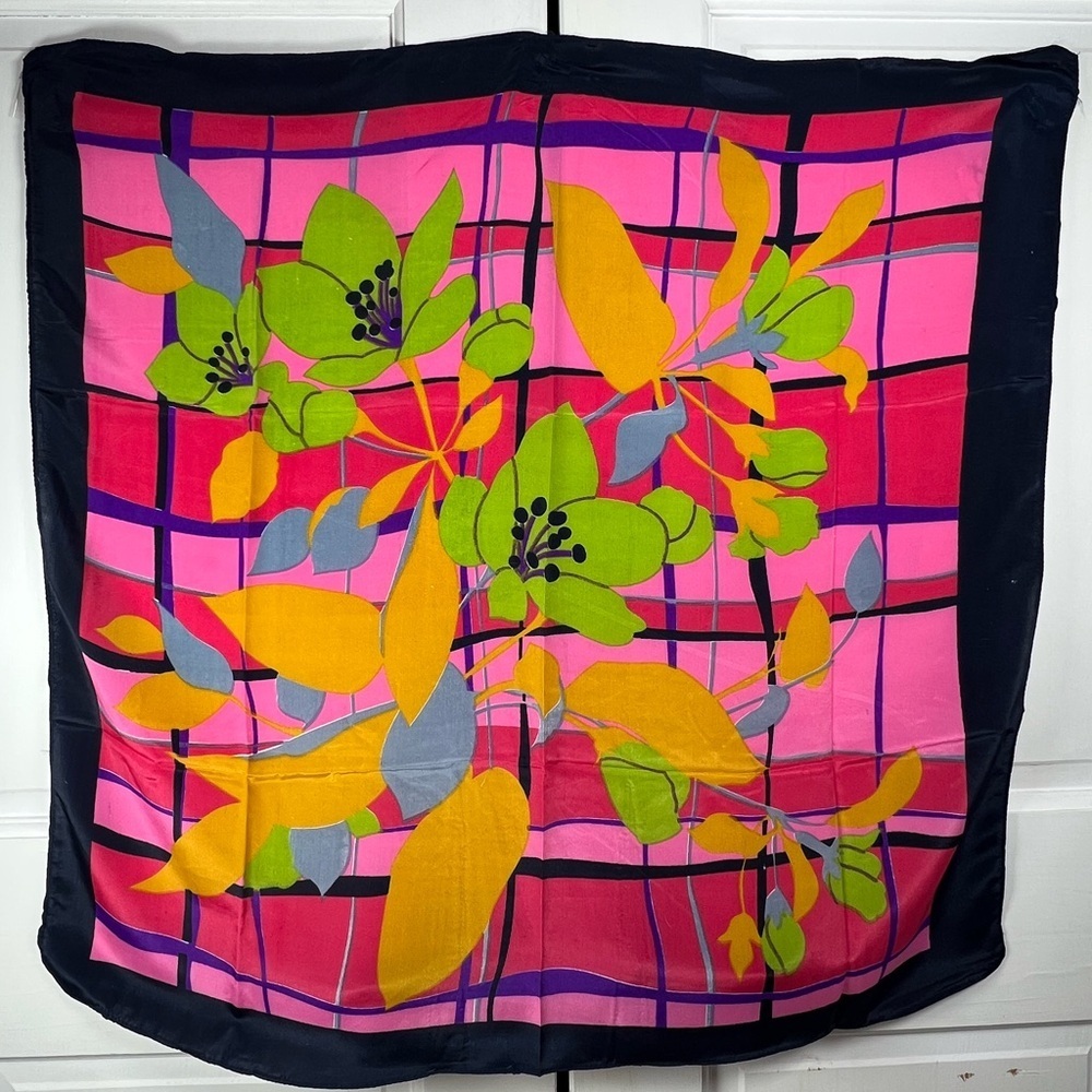 Raj Multicolor 100% Silk Scarf 26”x30” All different color variations